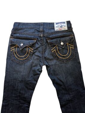 Vintage Made In USA Y2K True Religion Men's Dark Blue Denim Jeans